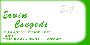 ervin csegedi business card